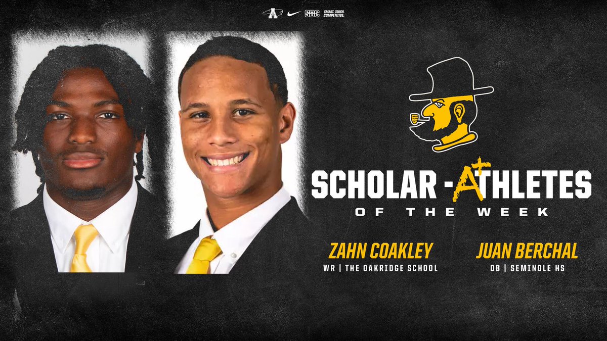 App State Football (@appstate_fb) on Twitter photo ๐ฆ๐ฐ๐ต๐ผ๐น๐ฎ๐ฟ-๐๐๐ต๐น๐ฒ๐๐ฒ๐ ๐ผ๐ณ ๐๐ต๐ฒ ๐ช๐ฒ๐ฒ๐ธ
<a href="/ZahnCoakley/">Zahn Coakley</a> and <a href="/JuanBerchal/">Juan โberchโ Berchal</a> have been crushing it in the classroom ๐
#GoApp ๐ฆ๐ฐ๐ต๐ผ๐น๐ฎ๐ฟ-๐๐๐ต๐น๐ฒ๐๐ฒ๐ ๐ผ๐ณ ๐๐ต๐ฒ ๐ช๐ฒ๐ฒ๐ธ
<a href="/ZahnCoakley/">Zahn Coakley</a> and <a href="/JuanBerchal/">Juan โberchโ Berchal</a> have been crushing it in the classroom ๐
#GoApp