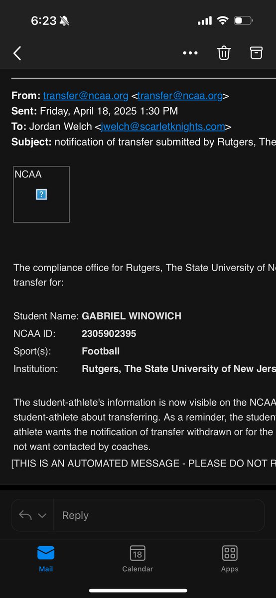 Officially in the portal with 4 years of eligibility remaining.