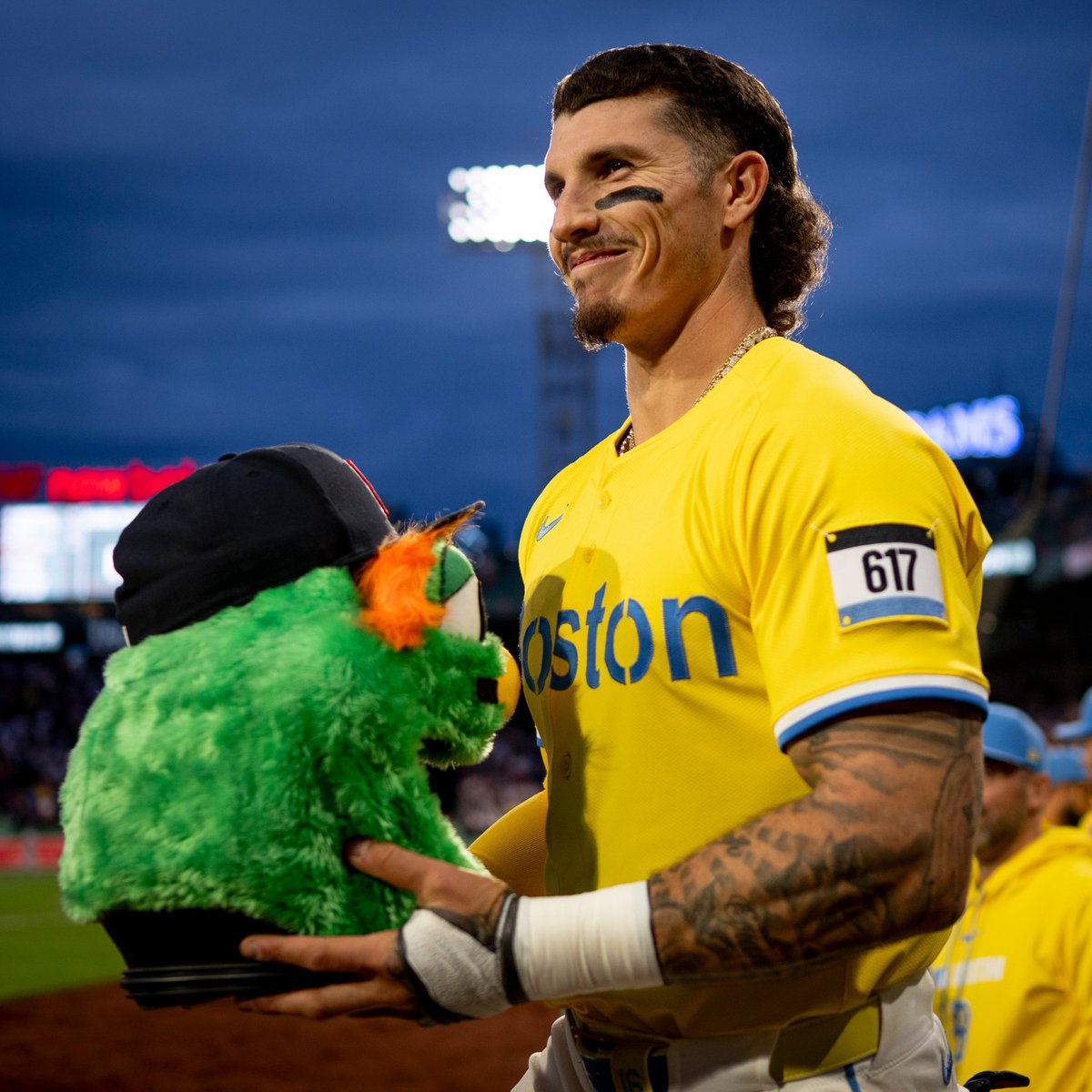 RedSox's tweet photo. A man and his Wally head. https://t.co/DBb1lr3ozL