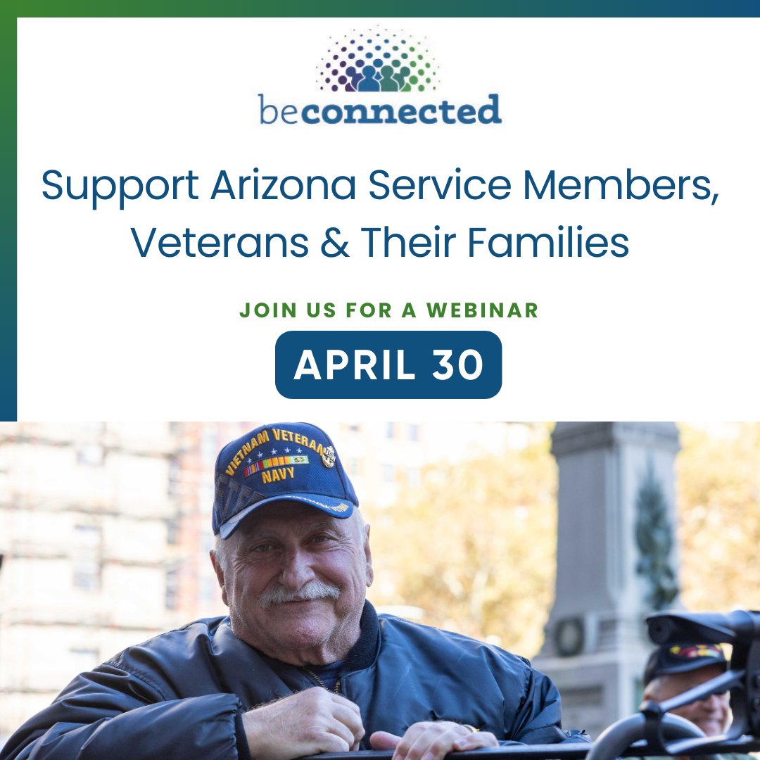 AzCoalition's tweet image. 💚 Ready to make a difference for service members &amp;amp; veterans? Join our next virtual training on Apr 30 to learn how to offer your support. Sign up now👉 connectveterans.org/welcome-traini… #AZVeterans #ServiceMember #MilitaryFamilies