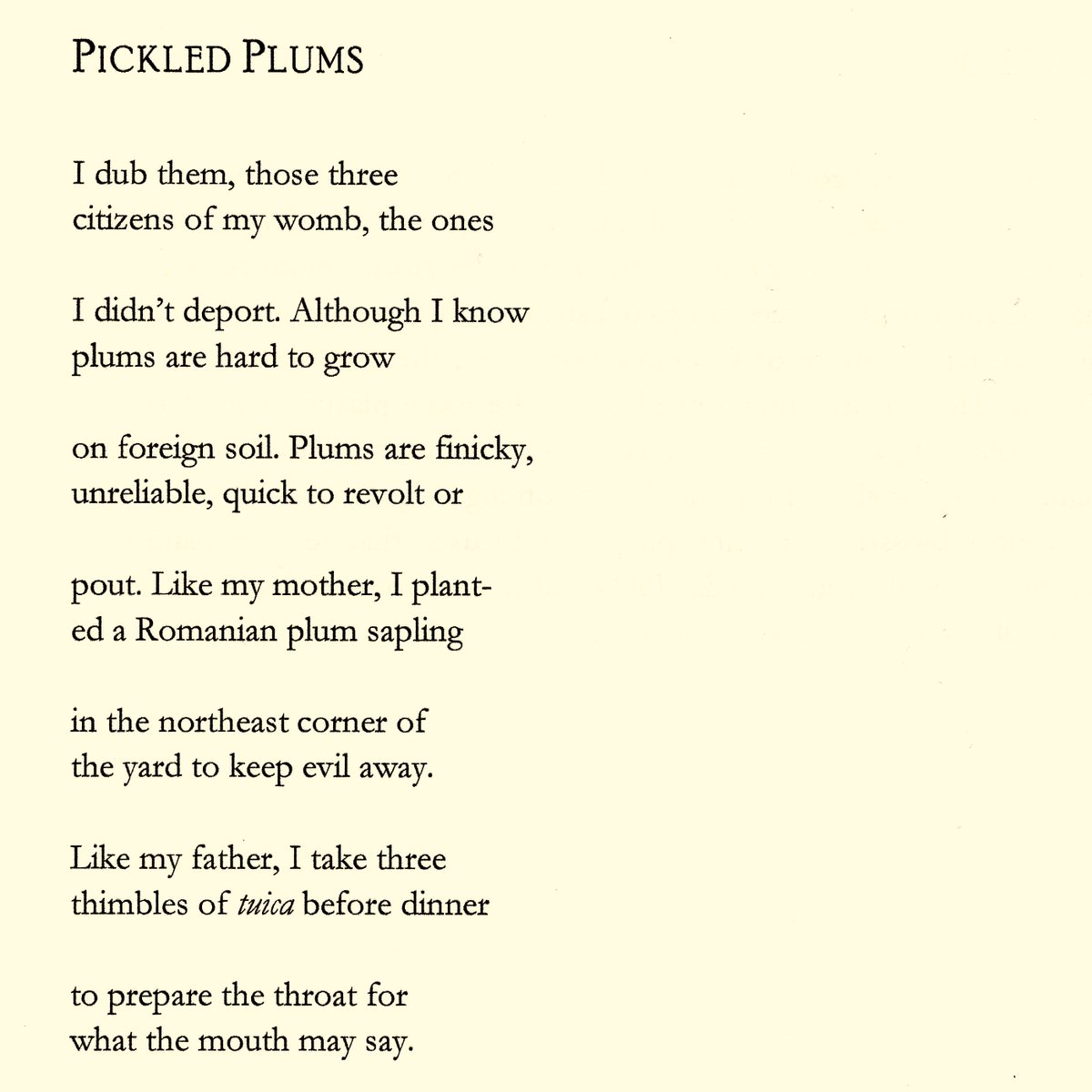 Chef's kiss dismount on this marvel of a poem by Alina Ştefănescu.