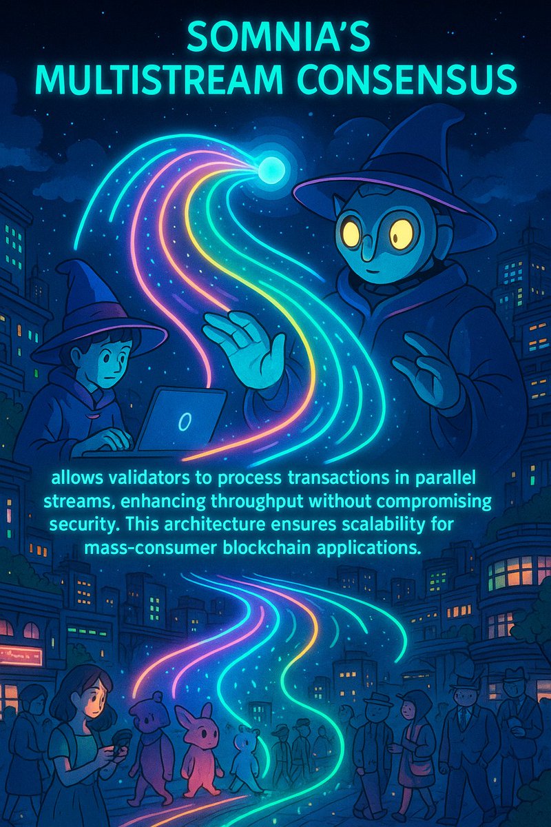 Somnia's Multistream Consensus allows validators to process transactions in parallel streams, enhancing throughput without compromising security. This architecture ensures scalability for mass consumer blockchain applications.
<a href="/Somnia_Network/">Somnia</a>