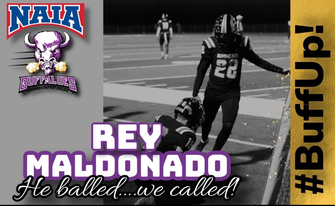 Rey Maldonado (@reymaldonado28) on Twitter photo After a great phone call with <a href="/coachbailey_abc/">Ashdone Bailey</a> I am blessed to recieve an offer from Arkansas Baptist.
<a href="/JohnMcSheffery/">John McSheffery</a> <a href="/CommerceFB/">Tiger Football</a> #AGTG#AAO After a great phone call with <a href="/coachbailey_abc/">Ashdone Bailey</a> I am blessed to recieve an offer from Arkansas Baptist.
<a href="/JohnMcSheffery/">John McSheffery</a> <a href="/CommerceFB/">Tiger Football</a> #AGTG#AAO