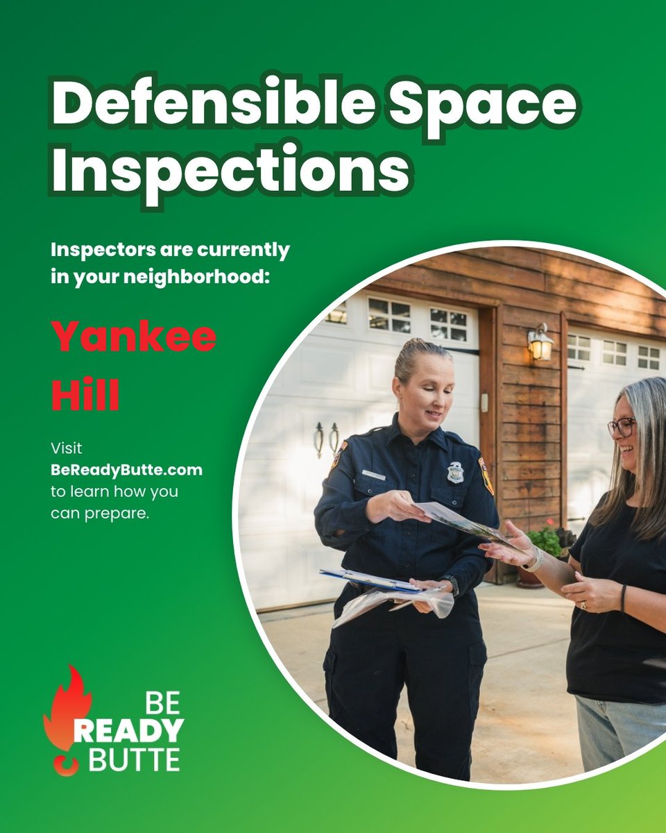 bereadybutte's tweet photo. Hi Yankee Hill,
Defensible Space Inspectors from Butte County Fire/CAL FIRE will be in your area over the next few weeks to ensure your property is in compliance. For more click here: https://t.co/p85J2V8B40
#bereadybutte #defensiblespace #defensiblespaceinspection https://t.co/vCAzEIwIZZ