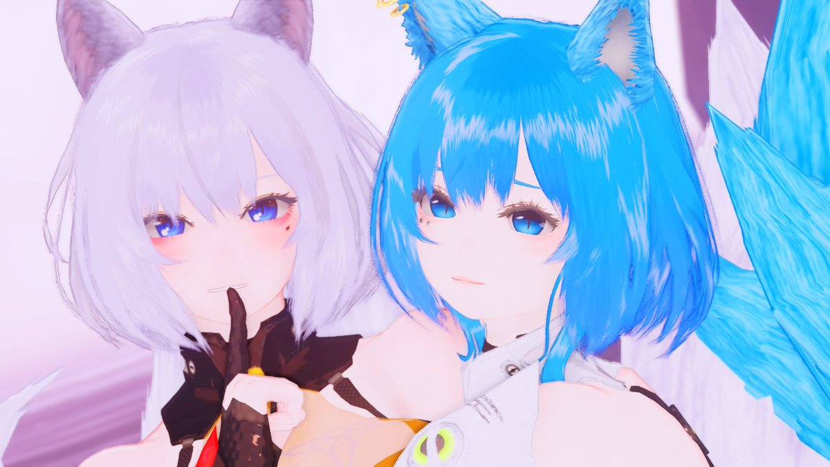 kuran__pso2's tweet photo. 相方と約5年前のSSをリメイクしてみた！やみさんが！
昔使ってたペアタグも使ってみる🦊
懐かしい気持ちになったぜぇ…。
 #PSO2NGS_SS
  #銀狐と青狐の妖怪物語 https://t.co/RZLrFxjzBD