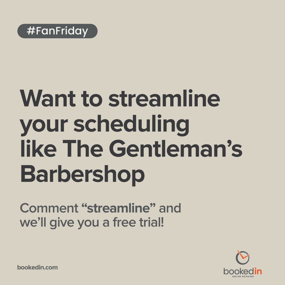 Thank you, The Gentleman's Barbershop, for using Bookedin to streamline scheduling and improve your barbershop experience! 🙏

Comment "streamline" and we will send you to Bookedin's free trial!

#saas #bookedin #bookingsoftware #appointmentsoftware #busydonebetter