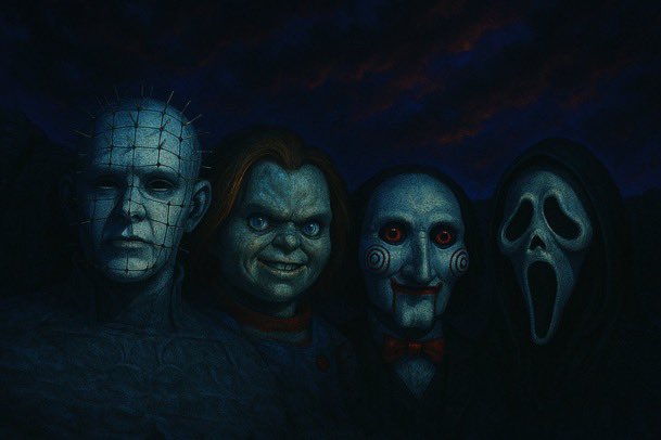 PostSovietBazar's tweet photo. The Wall of the Horror Fame 😱

#PostSovietBazaar #Pinhead 
#Chucky #Scream #JigSaw https://t.co/h1XMpuGNJH