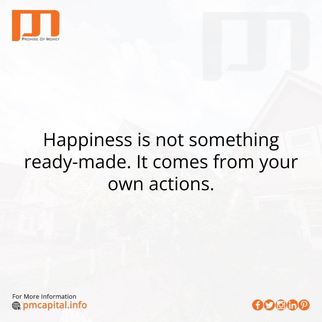 pmcapitalpvtltd's tweet photo. Happiness is not something ready-made. It comes from your own actions

#Motivation #MotivationQuotes #ThinkforFuture #Thinking #Thoughts #Quotes #Success #DeepQuotes #QuoteoftheDayLife #QuoteoftheDay #HomeLoan #PMCapitalLimited #Rajkot https://t.co/MZ83qlSBBs