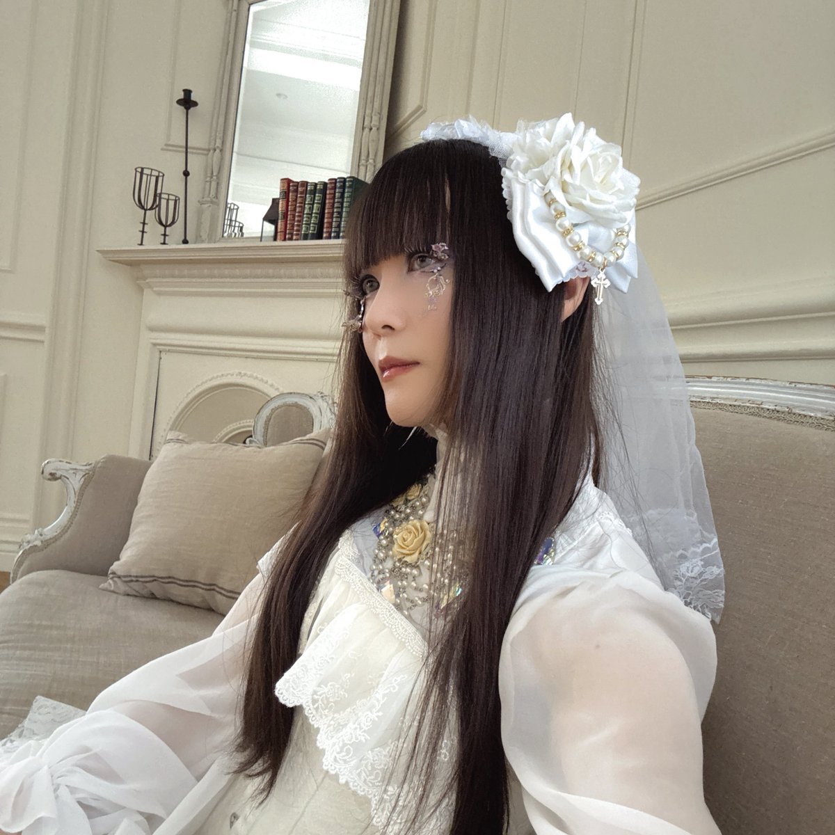 🤍WonderTeaPartyぽち様 @PochiMonochrome の素敵な白ゴスにロング