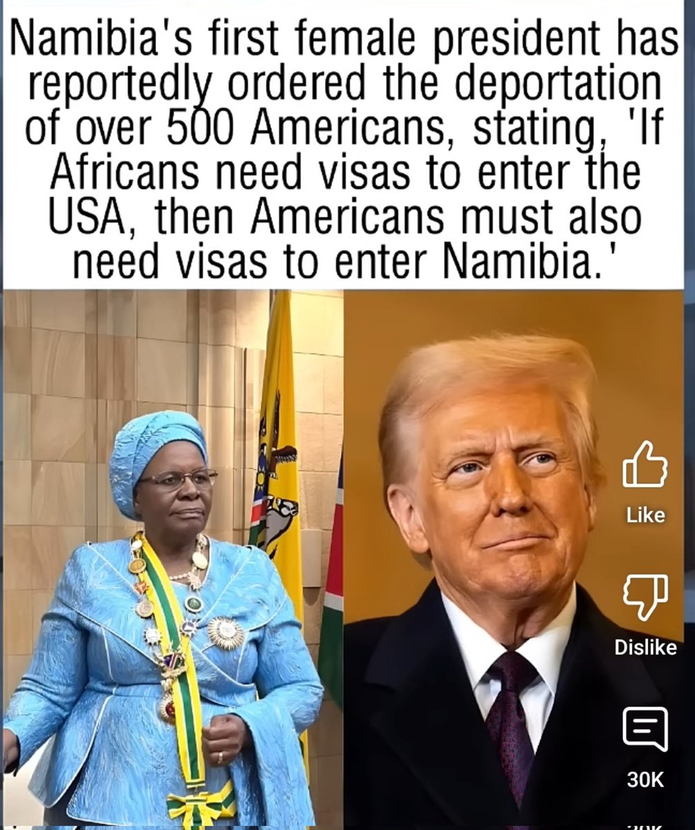 PostSovietBazar's tweet photo. We are going to have a VISA WARS pretty soon, the USA against the rest of the WORLD, joined by the EU 🪖⚠️

#PostSovietBazaar #Africa #Namibia #Trump https://t.co/3LXf2BwzAJ