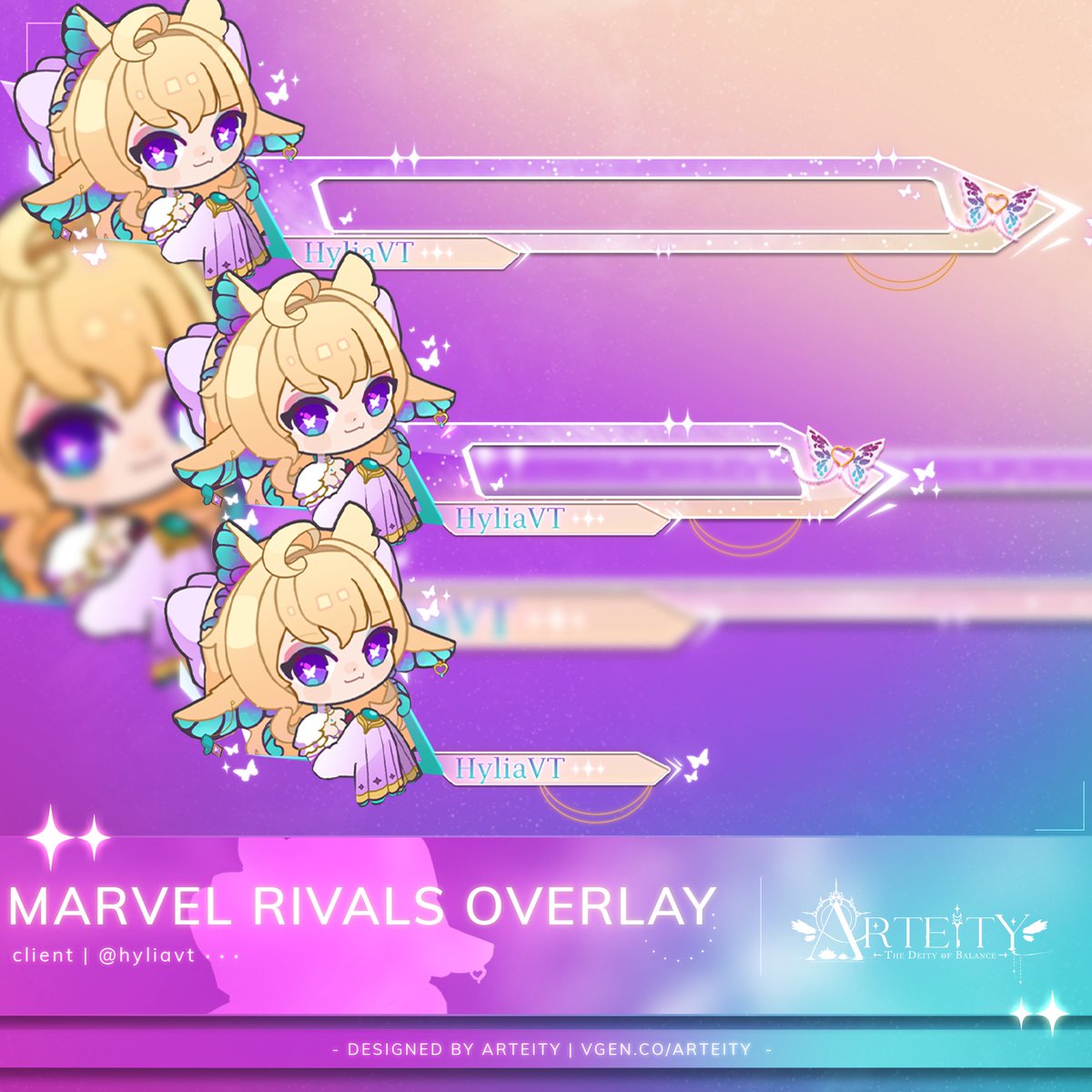 【 ✧.* VGen Request *.✧ 】 
—➤  I made <a href="/HyliaVT/">Hylia ⛓️🦋 ┊ V-EEPY 💤</a>'s  Marvel Rivals Overlay! Thank you so much for your request! 🦋✨

♡ + ↻ are appreciated!~╰(⸝⸝⸝´꒳`⸝⸝⸝)╯      #VTuberAssets ✦ #VGenComm  ✦ #arteitydesign