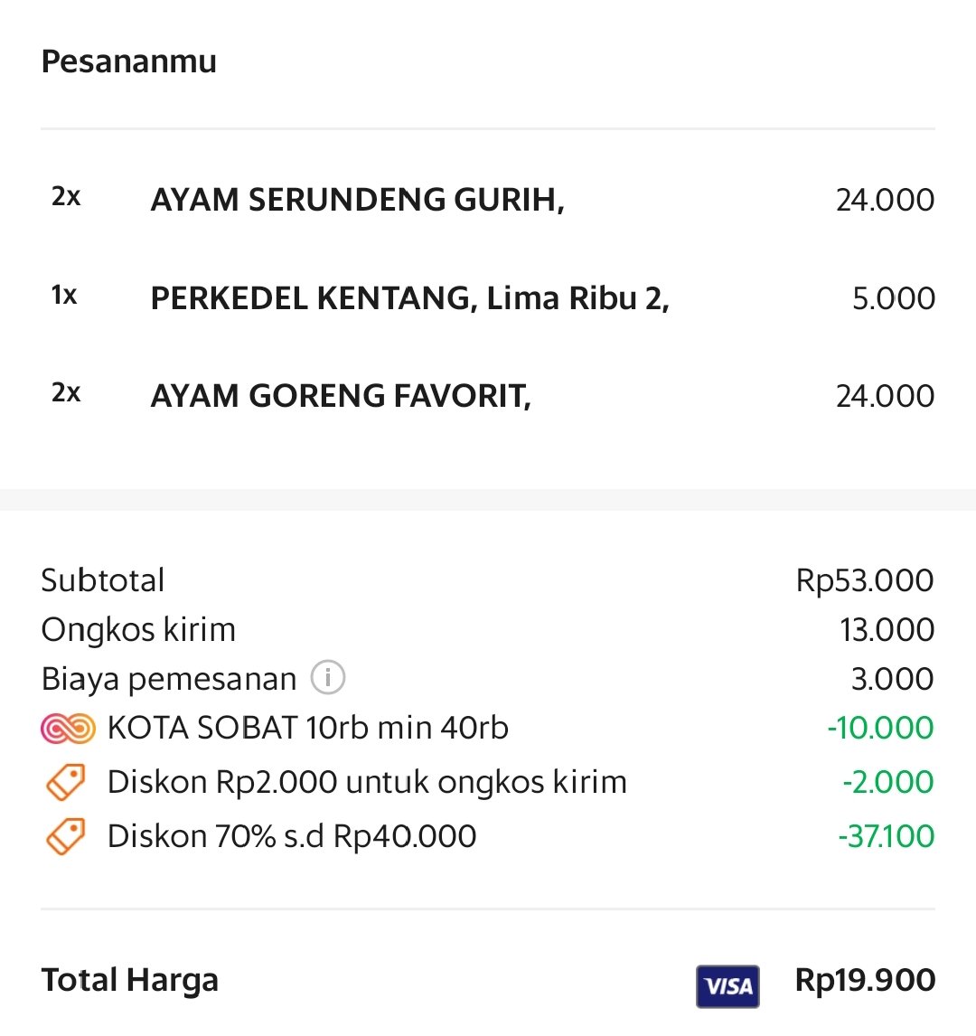 fpusspa's tweet photo. @internatetional very helpful pas jaman ngekost wkk masak sendiri dgn menu yg sama juga gamungkin cukup duit 19 rebu 😂 ini potongan nya kalau ga salah dapetnya paha atas atau dada deh waktu itu 🙂 ga setiap hari tapi ngebantu bgt si buat anak kost irit berburu promo gini tu wkk https://t.co/QJi7m2fBqU