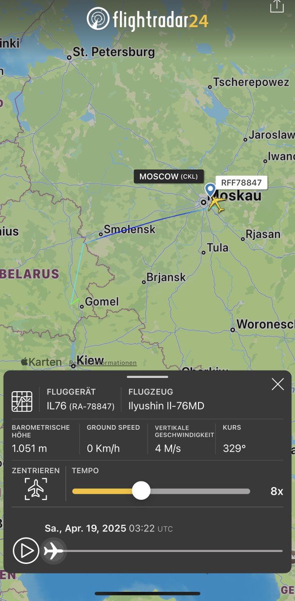 holgidaun's tweet photo. Russia 223rd Flight Unit State Airline IL-76MD RA-78847 #1533FF als RFF78847 0320z Flug von Chkalovskiy nach Homel (GME) BLR
@thereccelizard
@Borrowed7Time https://t.co/eHYUWhVlGW