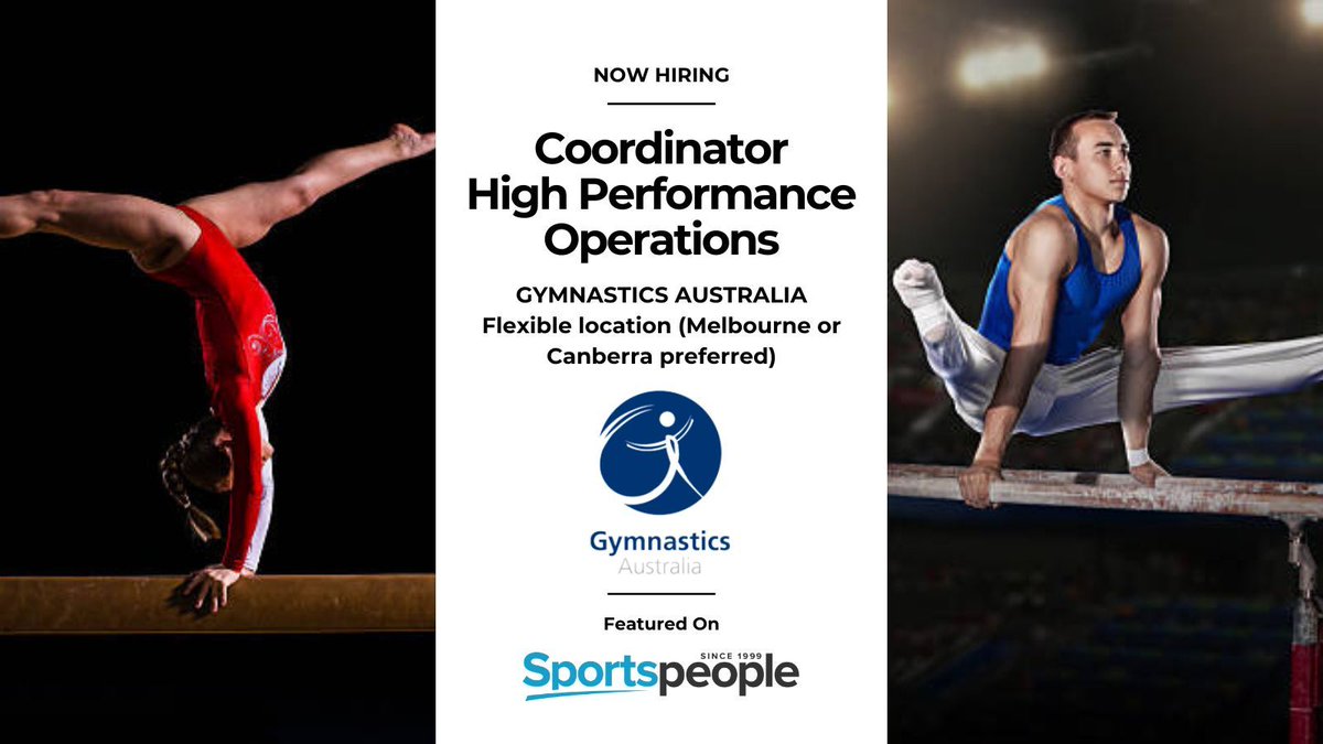 [Featured Job] Coordinator High Performance Operations - <a href="/GymAustralia/">Gymnastics Australia</a>. Flexible location (Melbourne or Canberra preferred) location. Full Time. Closing soon. Apply NOW @ buff.ly/rR42LeM
(see more peak body jobs: buff.ly/cft4iC5) #sportspeople #sportjobs