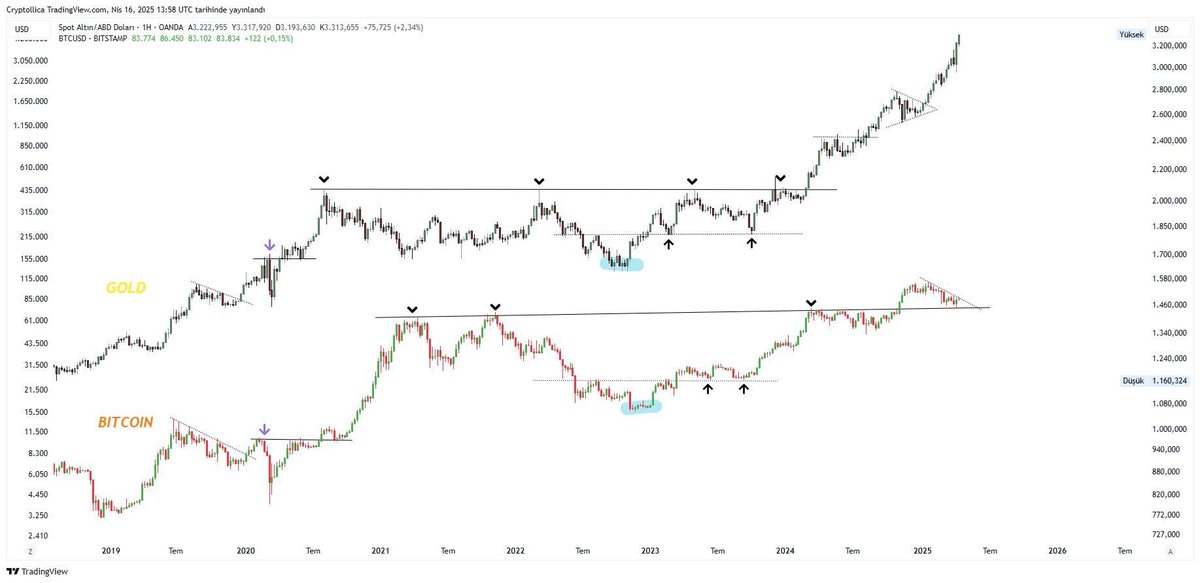 Cointelegraph's tweet photo. 🔥 BULLISH: #Bitcoin may be down 10% YTD, but analysts from Cryptollica say it remains a strong macro hedge with a $155K target as it mirrors gold’s resilience amid global turmoil. https://t.co/qEn1p1ETgK