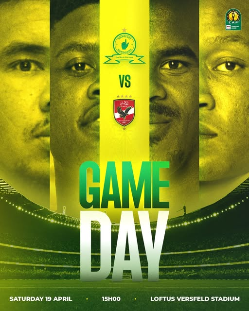 hjmaluks's tweet photo. 𝙂 𝘼 𝙈 𝙀 𝘿 𝘼 𝙔

Mamelodi vs Ahly 
19 April
15H00
Loftus Versfeld Stadium
SS 209 &amp; SABC 1
South Vs North
Pretoria Vs Cario
Yellow Vs Red
Number 2 Vs Number 1

Its a Clash of the Titans #AfricanDerby Lets Go Yellow Nation👆👆👆👆 
#Sundowns #TotalEnergiesCAFCL #RabatsenaGape https://t.co/flf41NXyzj