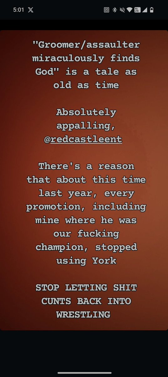 dirk_fn_anger's tweet image. Posting my Insta story on here because to say I'm fucking pissed off that this is STILL HAPPENING and it involves York is an understatement
KEEP. SHIT. CUNTS. OUT. OF. WRESTLING.
Finding Jesus isn't an excuse. Blacklisted means blacklisted.
I FEEL LIKE IM LOSING MY MIND