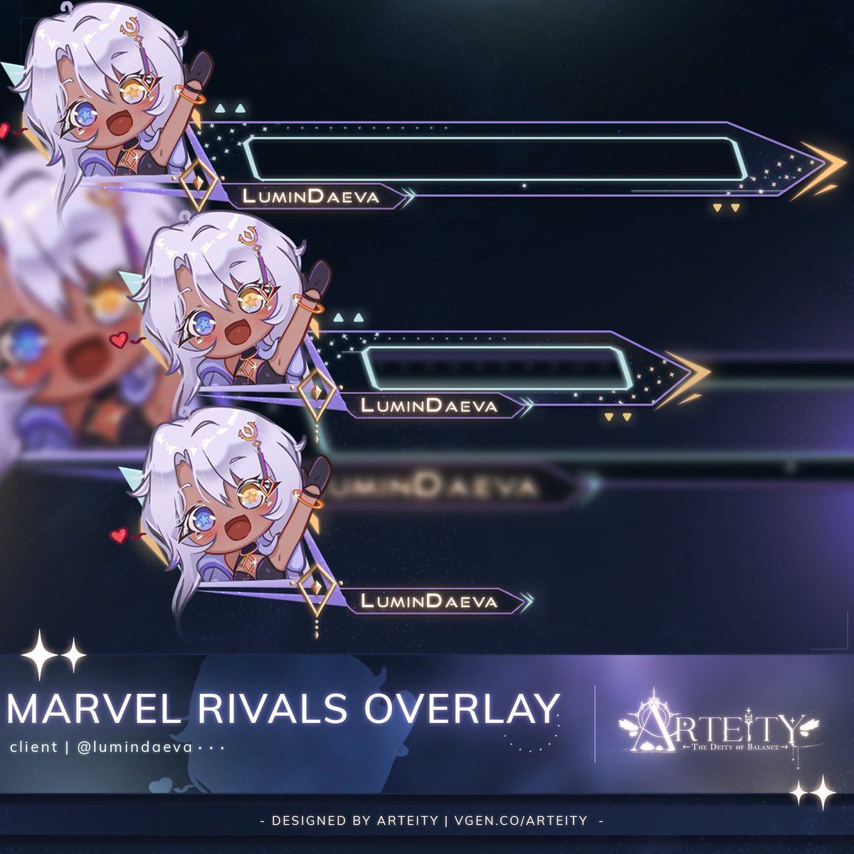 【 ✧.* VGen Request *.✧ 】 
—➤  I made <a href="/LuminDaeva/">Lumi 🌱🔮 | Hacker Witch VTuber</a>'s  Marvel Rivals Overlay! Thank you so much for your request! 💫💙

♡ + ↻ are appreciated!~╰(⸝⸝⸝´꒳`⸝⸝⸝)╯      #VTuberAssets ✦ #VGenComm  ✦ #arteitydesign