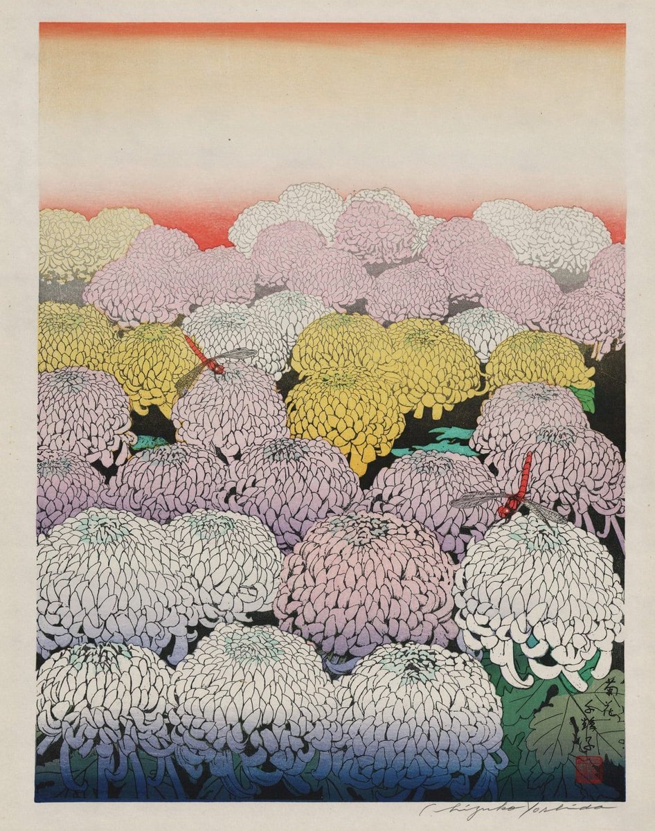 womensart1's tweet photo. Yoshida Chizuko (1924 – 2017) Japanese modernist artist and printmaker whose work reflected the development of art in Japan in the 20th century #WomdnsArt https://t.co/B1xV1isKS2