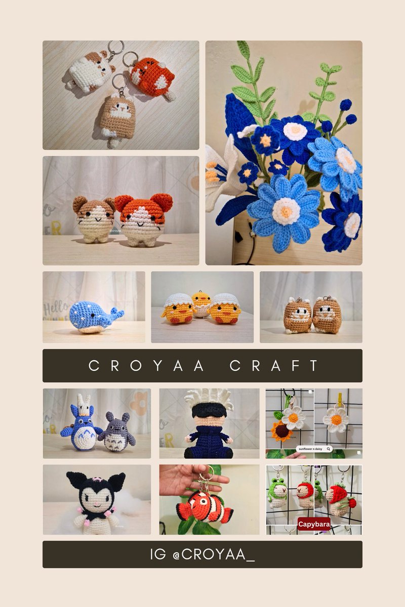 Keychain handmade, mau custom karakter film, game, anime, kpop idol juga bisa banget yaa.
Dom jogja, bisa oren dan lg ada diskon