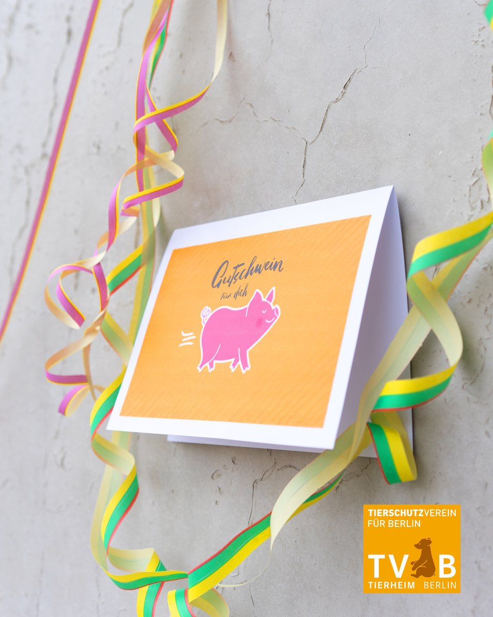 Kennt Ihr schon unser Gutschwein? Damit verschenkt ihr ganz bequem eine #Spenden an unsere #Tierheim-Schützlinge und könnt eine schöne #Grußkarte an Eure Liebsten verschenken. Egal zu welchem Anlass – ab sofort heißt es „Gut sein mit Gutschwein!“ 🐷

tierschutz-berlin.de/gutschwein