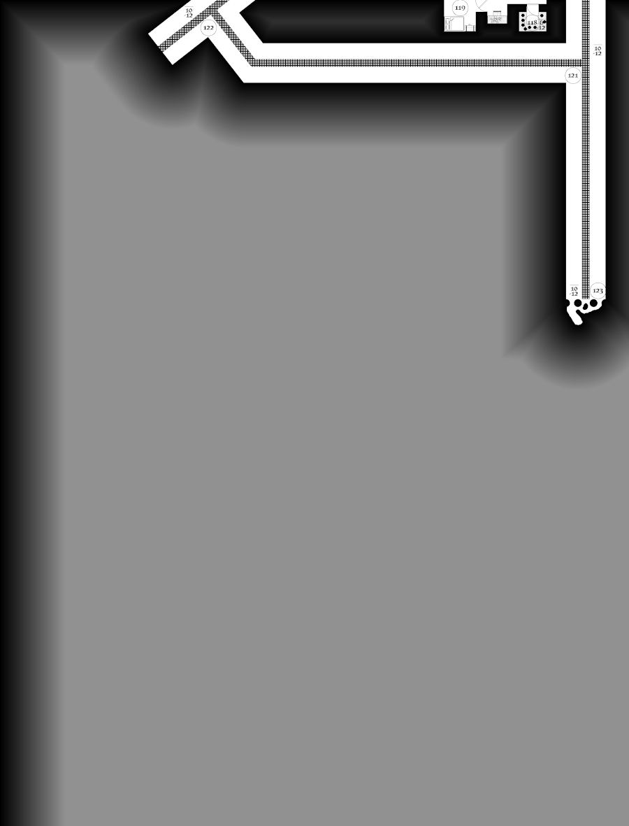 ZathrasAdventur's tweet image. #dungeon25 #Day122 Two limestone passageways and a dead end, stinking of ammonia and decay fit together in odd angles. A series of doors and open portals line both of the passageways. A grilled gutter runs through the intersection and down both passages. zathras.wikidot.com/dailydungeon