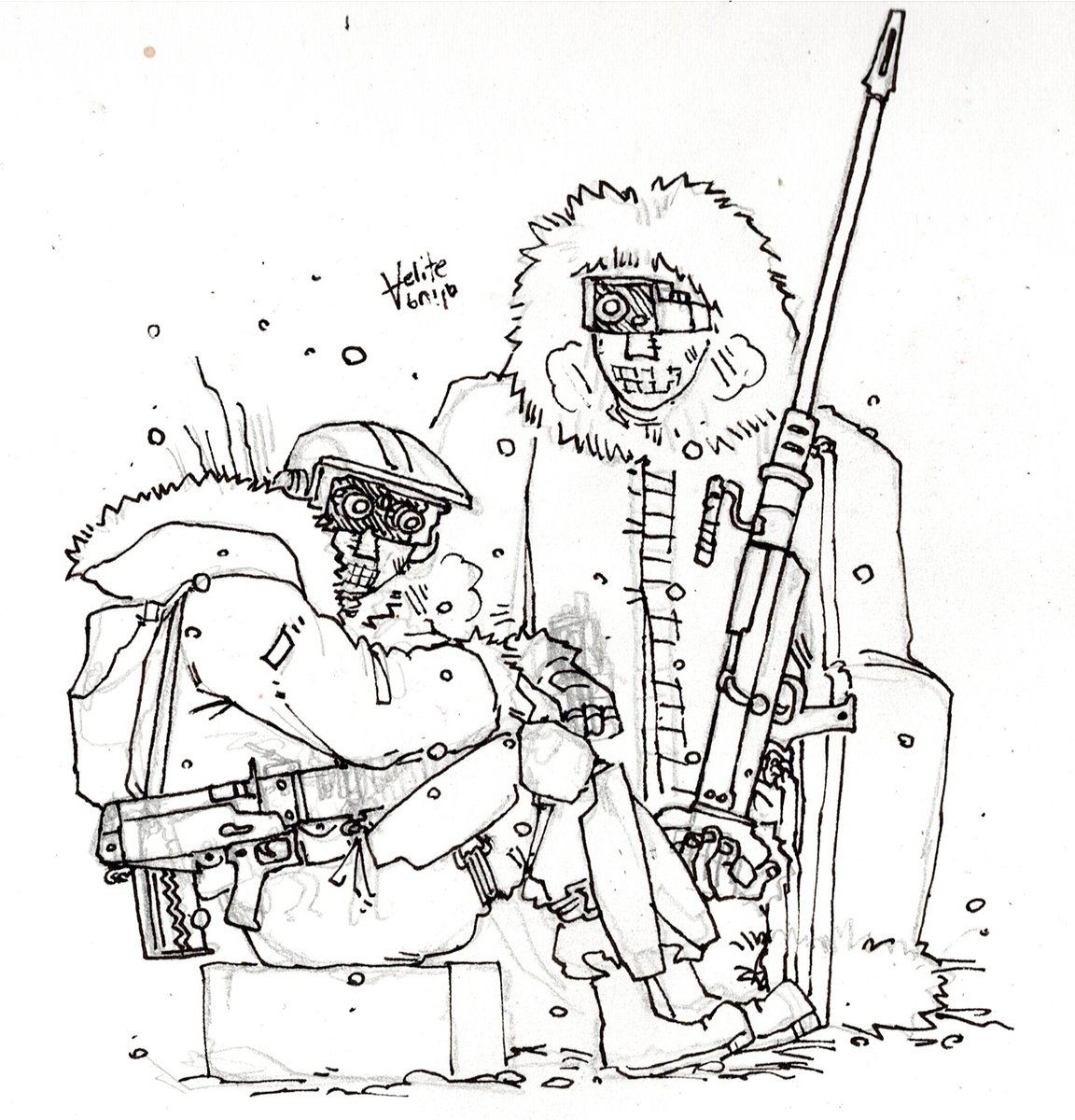 VeliteAquila's tweet photo. In a trench on Europa https://t.co/U2KNo6Fs2n