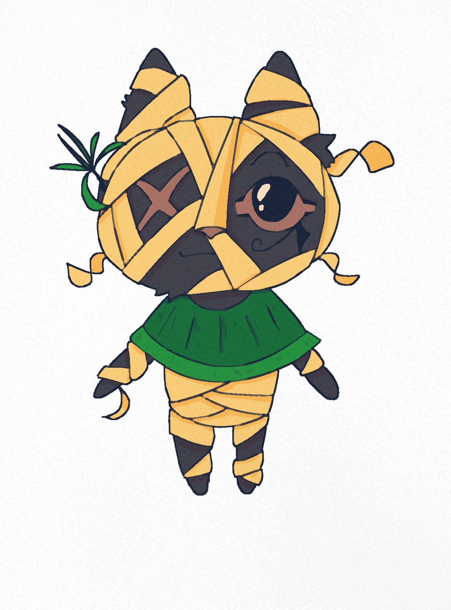mandarin_jane's tweet photo. animal crossing OC 😋 its badly made and very goofy but show him some love (i need name suggestions preferably egypt related) also they prob besties with lucky
#acnh #ACNHDesign #art #digitalart #ocart #silly #cat #egypt #mummy https://t.co/wu4I70EGVY