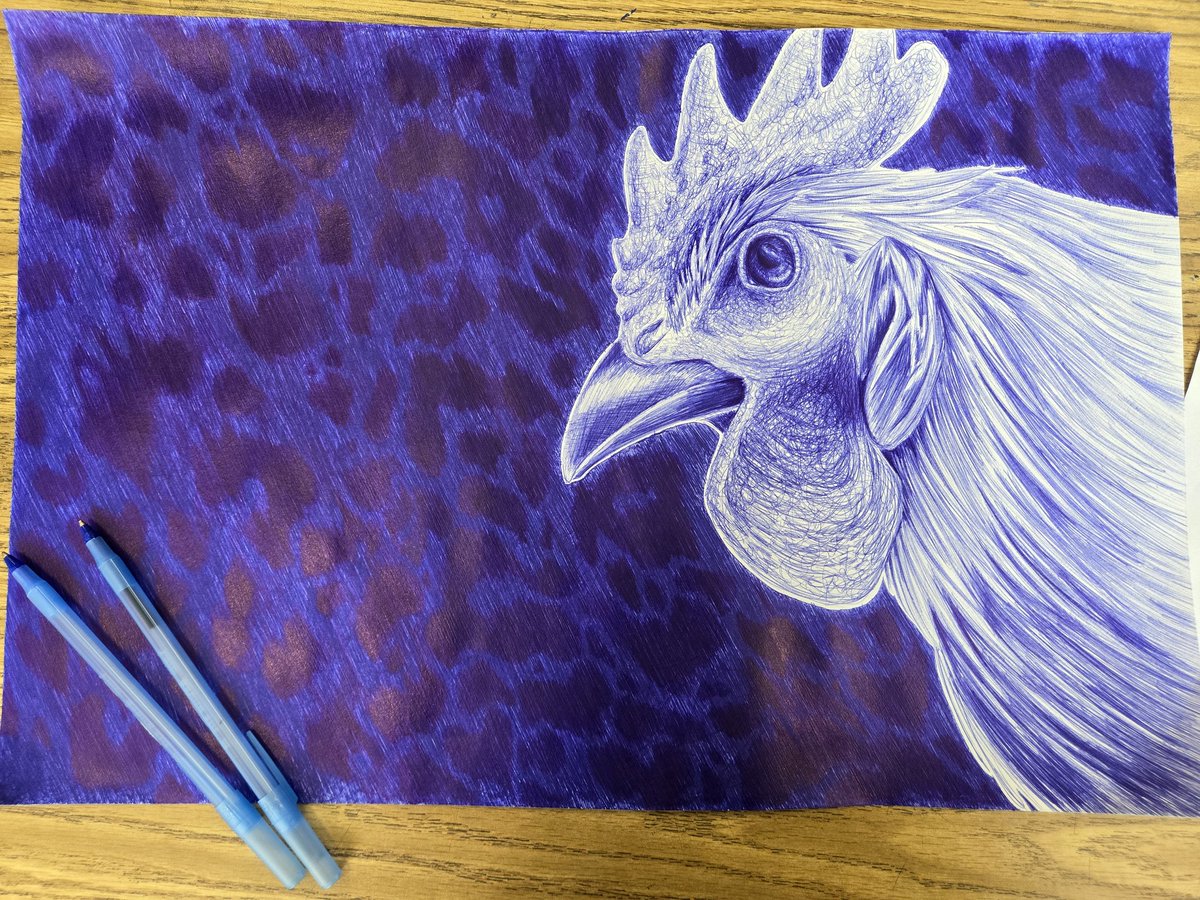 KujaTheGhoul's tweet photo. My "kill the pen" challenge. ended up using almost 2 pens on this : D
#art #chicken #KillThePen #antiai https://t.co/dOTaqpCuCH