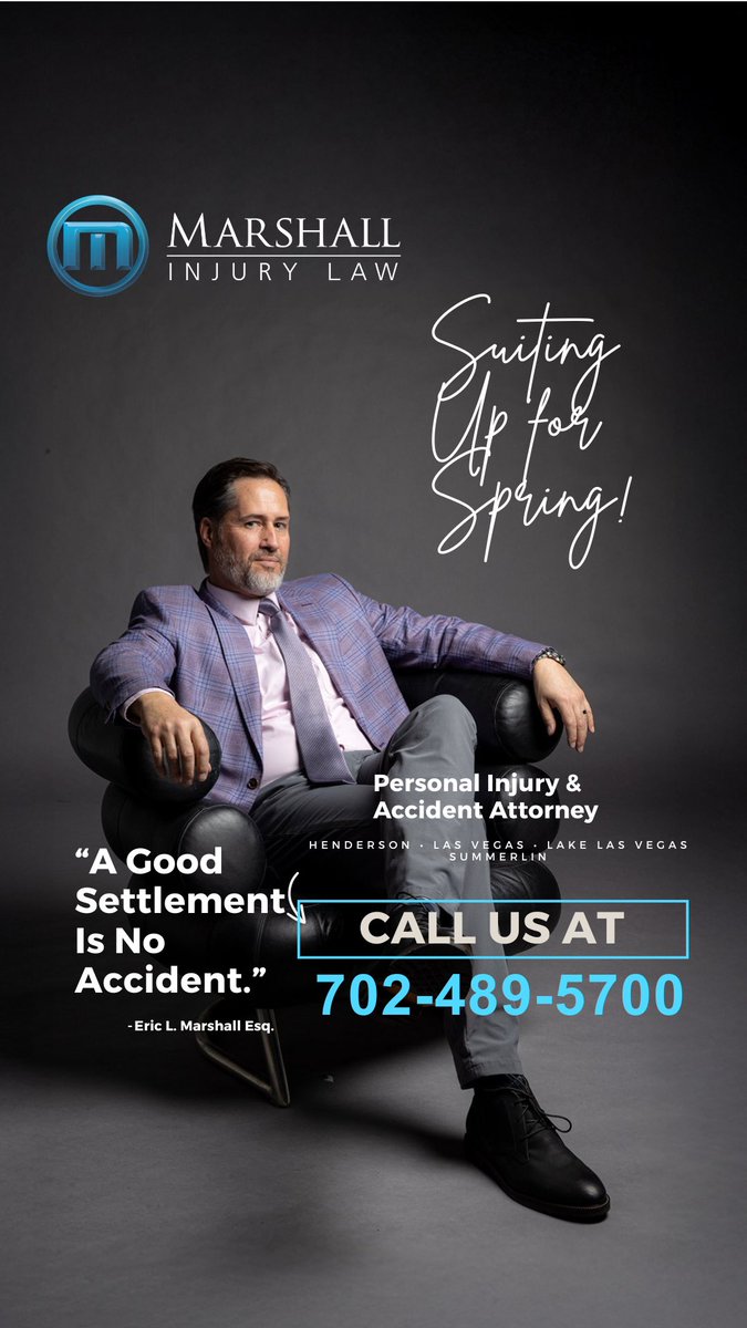 MarshallInjury's tweet photo. 🌼✨ Happy Friday from Eric Marshall! With 3-4 million visitors on the roads this Easter weekend, stay safe out there! If you need us, we’re suited up and ready to help! 🐣💐 

#MarshallInjuryLaw #EasterWeekend #StaySafe #VegasStrong https://t.co/AmiNs8V9fh