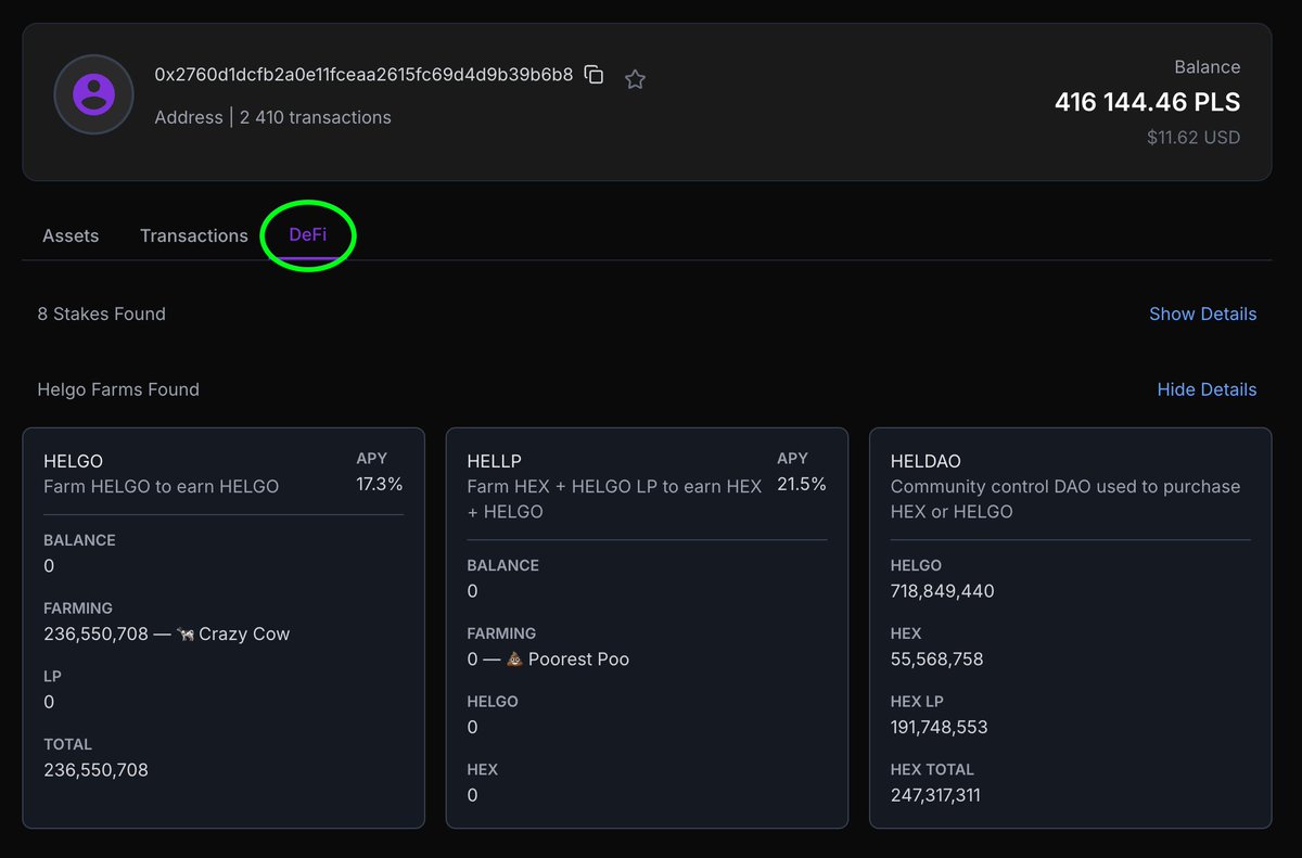 Helgo.io (@helgoio) on Twitter photo Big thanks to <a href="/0xHansP/">Hans P. 🇳🇴</a> for adding HELGO support to <a href="/scanmidgard/">Midgard.wtf</a> on PulseChain.
Midgard is shaping up to be one of the best resources for PulseChain. A very unique block explorer.
You can see HELGO farming on the #DeFi tab. Big thanks to <a href="/0xHansP/">Hans P. 🇳🇴</a> for adding HELGO support to <a href="/scanmidgard/">Midgard.wtf</a> on PulseChain.
Midgard is shaping up to be one of the best resources for PulseChain. A very unique block explorer.
You can see HELGO farming on the #DeFi tab.