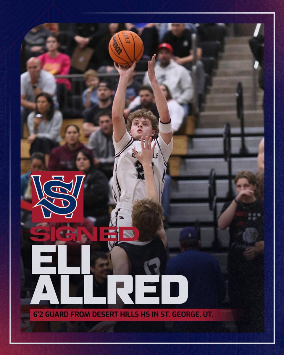 SWOCCBASKETBALL's tweet image. We are excited to announce the signing of 6’2 Guard Eli Allred from Desert Hills HS in St George, UT. Eli had an incredible HS career with being All State his senior year and All Region his Sophomore, Junior and Senior year. He is also the 2nd leading scorer in Desert Hills HS.