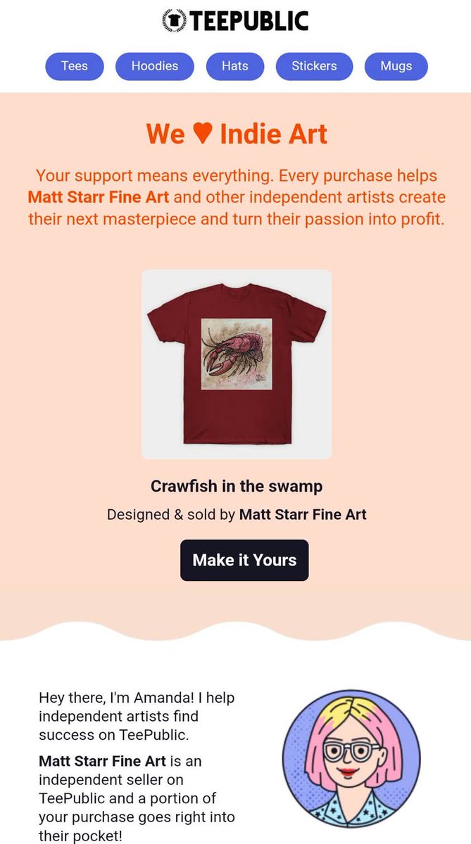 MattStarrFineA1's tweet photo. This is my watercolor and ink painting of a crawfish, also called crawdad, mud bug or crayfish located in a swamp. https://t.co/sgAi5hEoXO
#mattstarrfineart #art #gift #gifts #tshirts #apparel #Teepublic #crawfish #crayfish #crawdad #seafood #animal #mudbug #wildlife #swamp https://t.co/M9yJEv9JWo