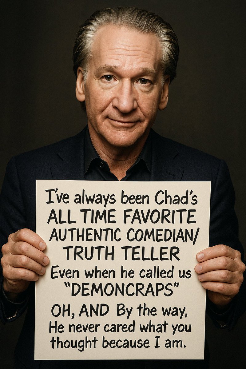 ChadKimsey's tweet image. The only man I’ve ever respected more than my dad! My dad died when I was 9, I grew up #conservative #radicalized myself beyond what true conservatism is! But i never stopped respecting the only man on STAGES just TELLING THE FUCKING TRUTH  ABOUT HIS OWN! @billmaher I hope u see