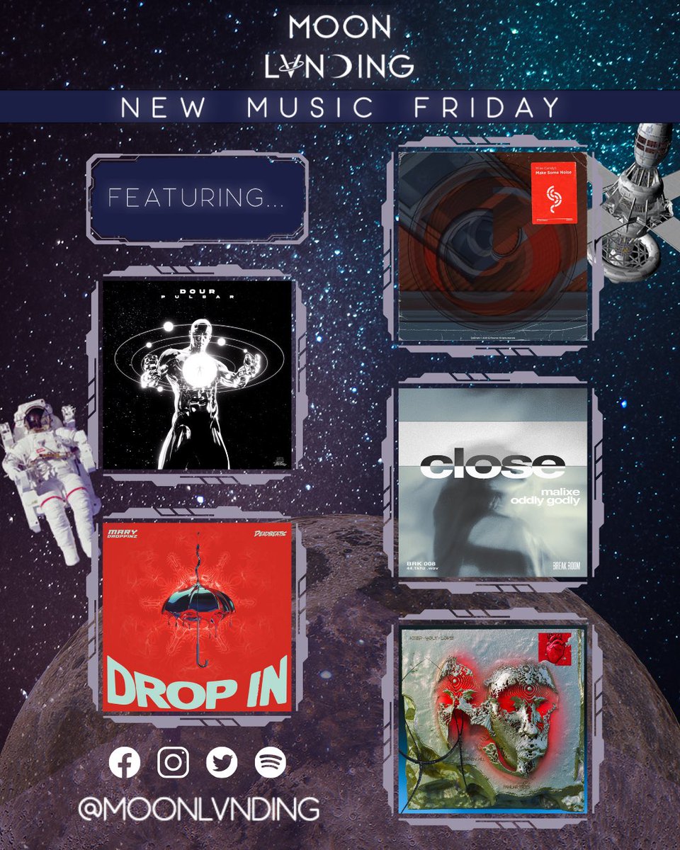 MOON LVNDING (@moonlvnding) on Twitter photo FRIDAY. IS. HERE. Time to crank the volume and jumpstart your weekend with the hottest drops of the week. Your favorite playlist is locked, loaded, and ready to go! 🔥🔊
<a href="/godscoffin/">𝕯𝕺𝖀𝕽</a> - Pulsar
<a href="/marydroppinz/">♡ Mary Droppinz ⭒</a> - Drop In
<a href="/mikecandys/">Mike Candys</a> - Make Some Noise
@MalixeMusic & <a href="/oddlygodlymusic/">Oddly Godly ✦</a> - FRIDAY. IS. HERE. Time to crank the volume and jumpstart your weekend with the hottest drops of the week. Your favorite playlist is locked, loaded, and ready to go! 🔥🔊
<a href="/godscoffin/">𝕯𝕺𝖀𝕽</a> - Pulsar
<a href="/marydroppinz/">♡ Mary Droppinz ⭒</a> - Drop In
<a href="/mikecandys/">Mike Candys</a> - Make Some Noise
@MalixeMusic & <a href="/oddlygodlymusic/">Oddly Godly ✦</a> -