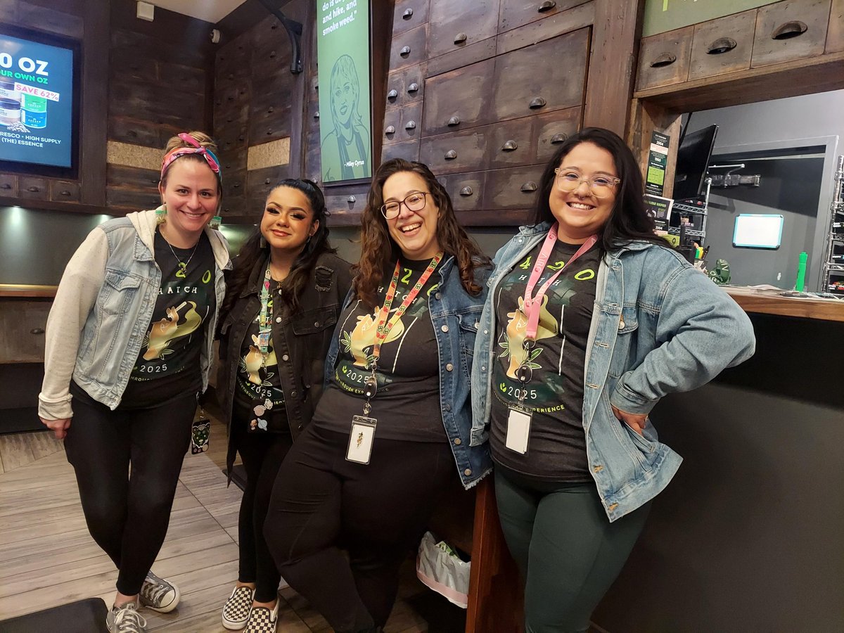 HatchDispensary's tweet photo. 🎉 It’s 4/20 Weekend and the Hatch Team is showing up in style! 😄💚🔥 Peep our custom tees and come celebrate with us — the vibes (and the deals) are HIGH! 🌿👕

#GoHatch #Hatchvibes #Illinois #addisonillinois #wheelingillinois https://t.co/q0yEk2Y7pI