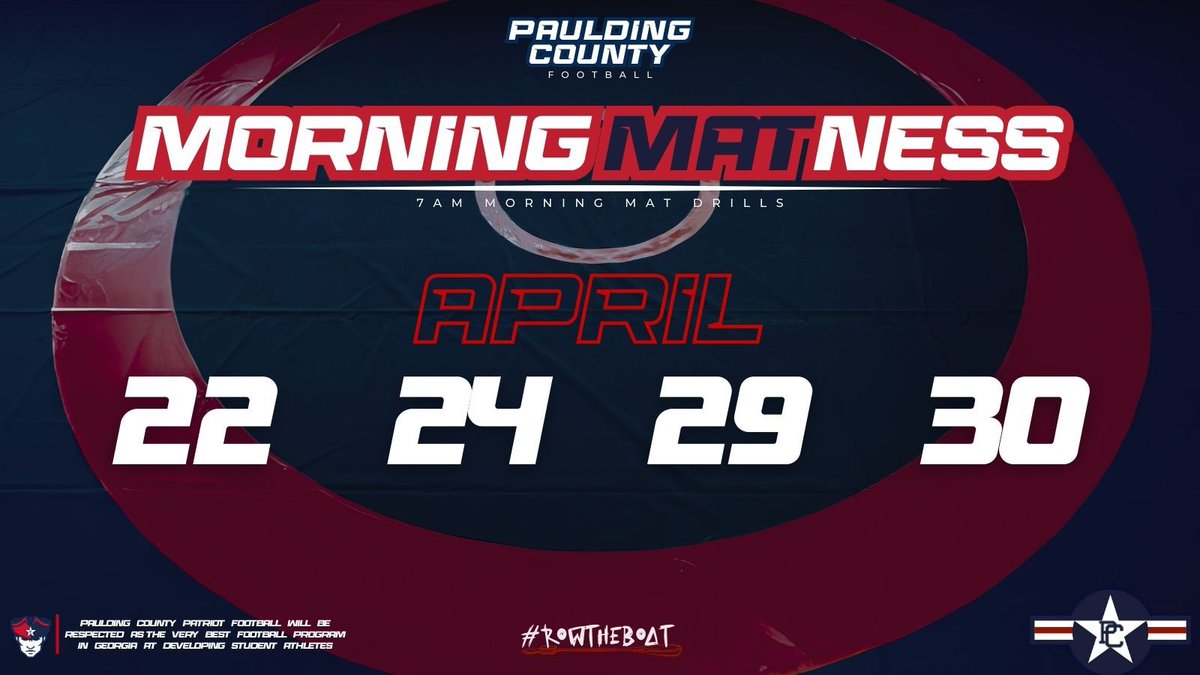 #MorningMATness Mat Drills begin Tuesday! #ChangeYourBest #GoPats🇺🇸