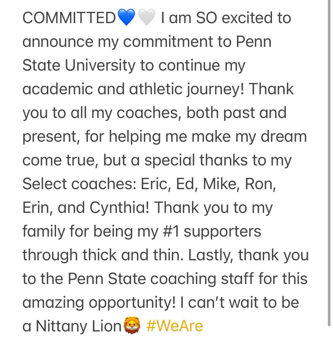 COMMITTED💙🤍🦁 <a href="/coach_crowell/">Clarisa Crowell</a> <a href="/mysha_sataraka/">Mysha Sataraka</a> <a href="/lexxx_20/">Alexis Gallagher (Bower)</a> <a href="/ABaggetta/">Adrianna Baggetta</a> <a href="/PennStateSB/">Penn State Softball</a>