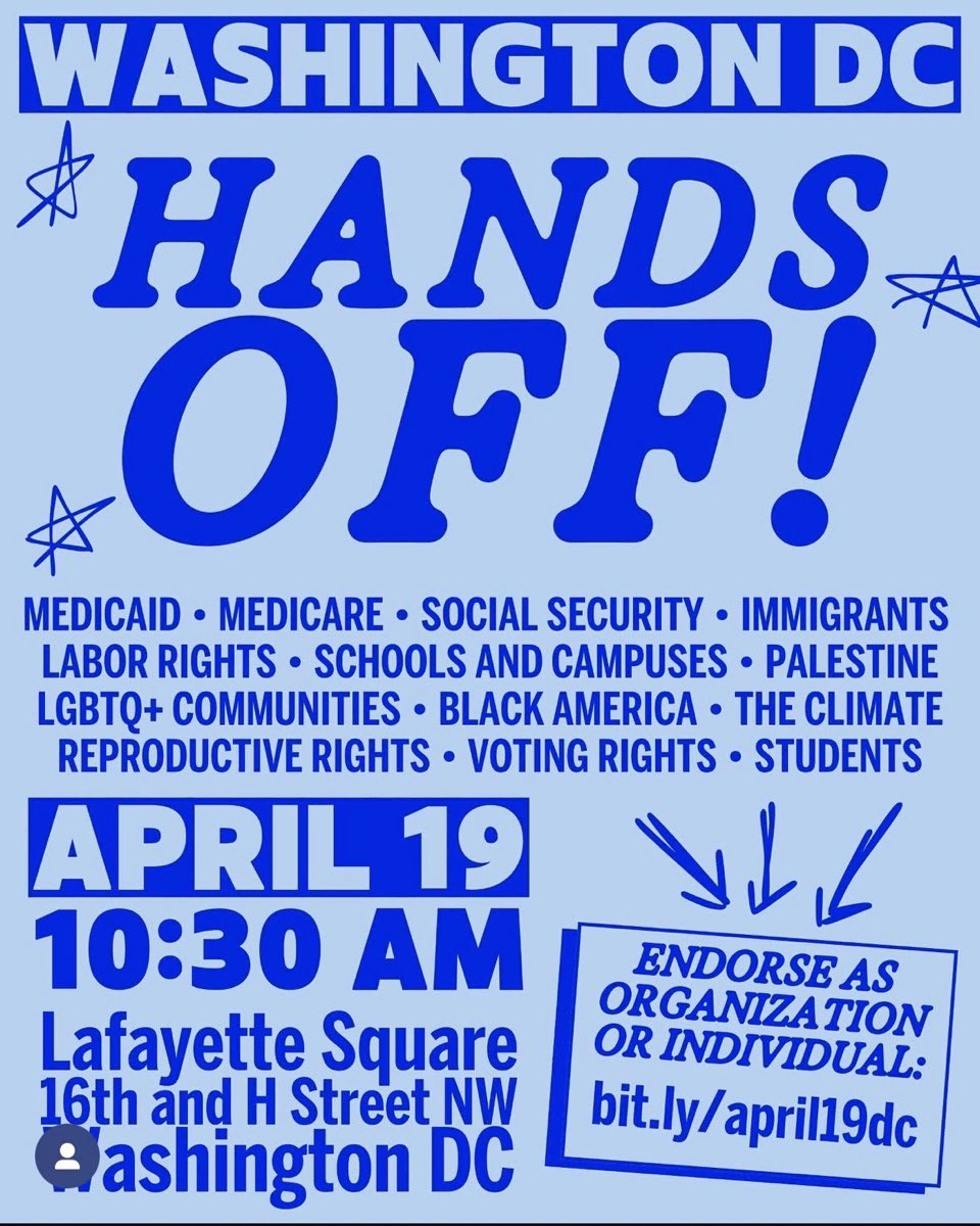 LauraLoomer's tweet image. Anti-Trump “protesters” will return to Washington, D.C., tomorrow. First, at 10:30 AM, the organizations 50501 and Party for Socialism and Liberation will host a “Hands Off” rally outside the White House at Lafayette Square.
At noon, “Our Revolution”, which is closely associated…