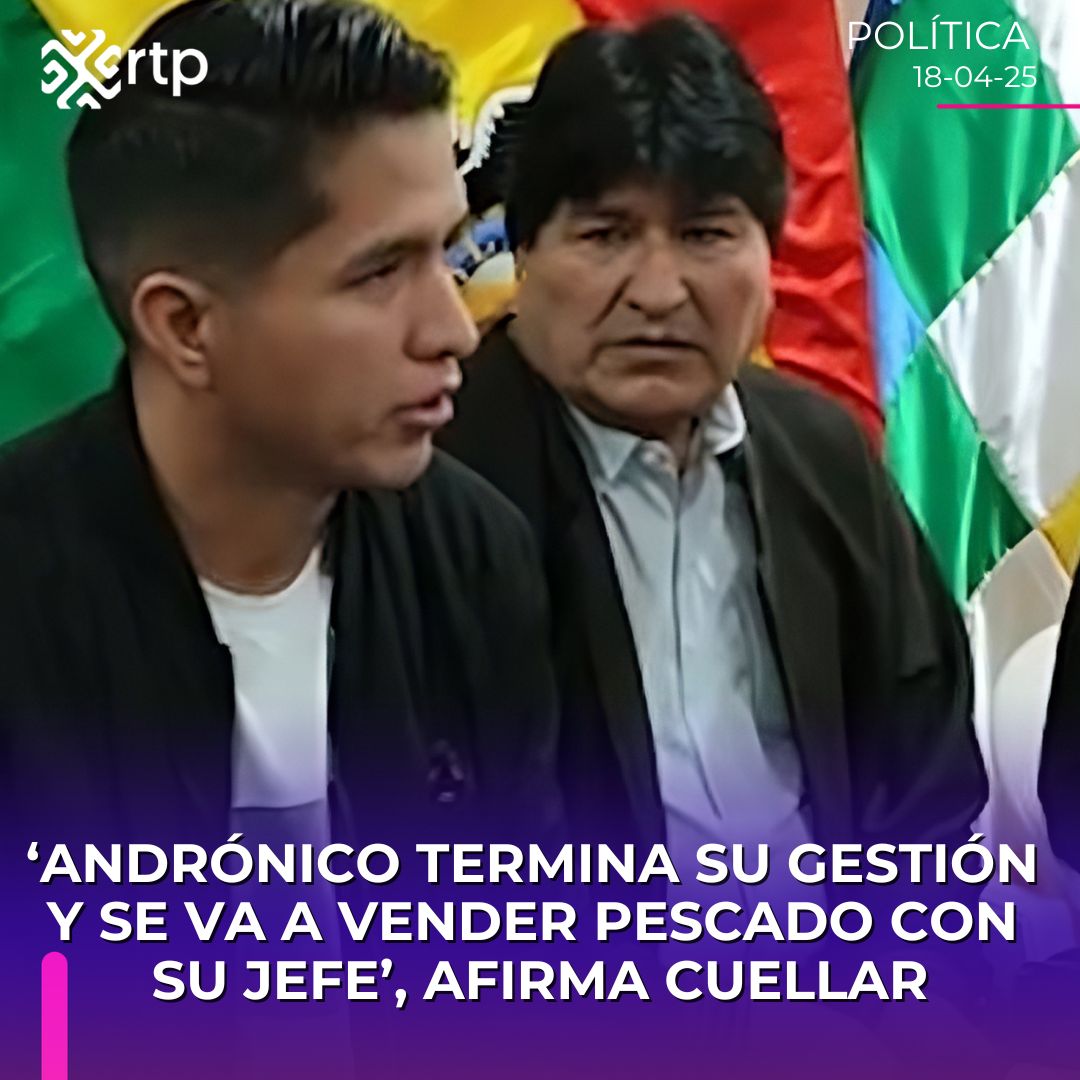 rtp_bolivia's tweet photo. #RTPInforma
📌 ‘ANDRÓNICO TERMINA SU GESTIÓN Y SE VA A VENDER PESCADO CON SU JEFE’, AFIRMA CUELLAR
En las horas decisivas para que los partidos políticos conformen sus alianzas rumbo a las elecciones presidenciales, el diputado #arcista Rolando Cuéllar, fue crítico contra el presidente del Senado #AndrónicoRodríguez, y afirmó que él se quedará sin soga ni cabrá por sus indecisiones para participar como candidato.
“Terminando su gestión como senador lo vamos a ver a Andrónico en el Trópico vendiendo pescado junto a su jefe Evo Morales “, enfatizó Cuéllar.
Para Cuéllar, solo un grupo de amigos están haciendo ilusionar a Andrónico que es candidato potencial y lo que no se da cuenta es que “es el lacayo de Evo Morales”.
“Andrónico pretendió ir de candidato por los pueblos indígenas, pero no se concretó (y) ha puesto su plan (candidatura) con cualquiera menos el MÁS – IPSP, ya no le queda tiempo”, señaló Cuéllar.
Varios diputados y otras fuentes revelan que Andrónico está negociando ir de candidato con el #MovimientoTercerSistema de Félix Patzi o con #UnidadCívicaSolidaridad del alcalde de #SantaCruz Johnny Fernández. (Sin Mordaza Digital)