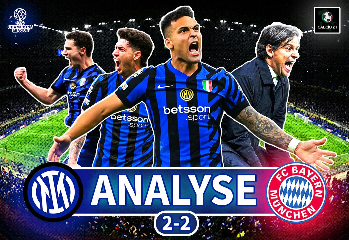 21Calcio21's tweet photo. 🧵 | 𝐂𝐨𝐦𝐦𝐞𝐧𝐭 𝐥’#𝐈𝐧𝐭𝐞𝐫 𝐚 𝐩𝐢𝐞́𝐠𝐞́ 𝐥𝐞 #𝐁𝐚𝐲𝐞𝐫𝐧 ? ⚫️🔵

✅ Qualification pour les demi-finales (4-3)
🐂 Lautaro Martínez, MVP.
⚡ Experts de la transition rapide !
🛡️ Défense solide, capable d’encaisser…
😈 Coups de pied arrêtés pleins de malice.
🧠 Décryptage du 1/4 de finale retour !

⬇️⬇️ [𝐓𝐇𝐑𝐄𝐀𝐃] ⬇️⬇️