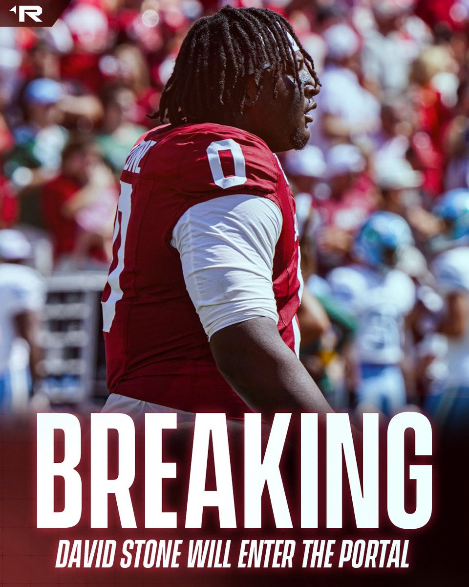 BREAKING — Former five-star defensive lineman David Stone has entered the transfer portal after one season with the #Sooners.