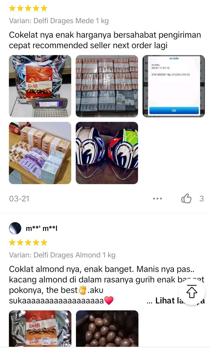 Nikmati kelezatan Lebaran dengan Coklat Lebaran Pack Besar Delfi! Isi 1000 gram Delfi Drages Mede/Almond dan 750 gram Delfi Chic Choc. vt.tokopedia.com/t/ZSrbneAhQ/