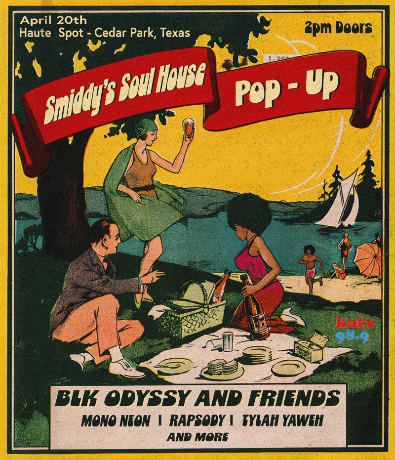 The Breaks (@thebreakskutx) on Twitter photo This Sunday we at Haute Spot out in Cedar Park for <a href="/blkodyssy/">B L K O D Y S S Y</a> and Friends, Smiddy’s Soul House pop-up. Good food, good music, good vibes. Come on out!!
Get tix here: etix.com/ticket/p/38638… This Sunday we at Haute Spot out in Cedar Park for <a href="/blkodyssy/">B L K O D Y S S Y</a> and Friends, Smiddy’s Soul House pop-up. Good food, good music, good vibes. Come on out!!
Get tix here: etix.com/ticket/p/38638…