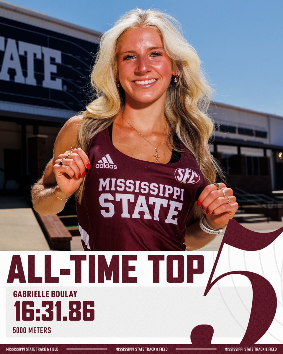 𝐅𝐢𝐫𝐬𝐭 𝐨𝐧𝐞 𝐢𝐧 𝐭𝐡𝐞 𝐛𝐨𝐨𝐤✅

In her first outdoor 5000m race, Gabrielle ran 16:31.86, which is the fifth-fastest time in program history!

#HailState🐶