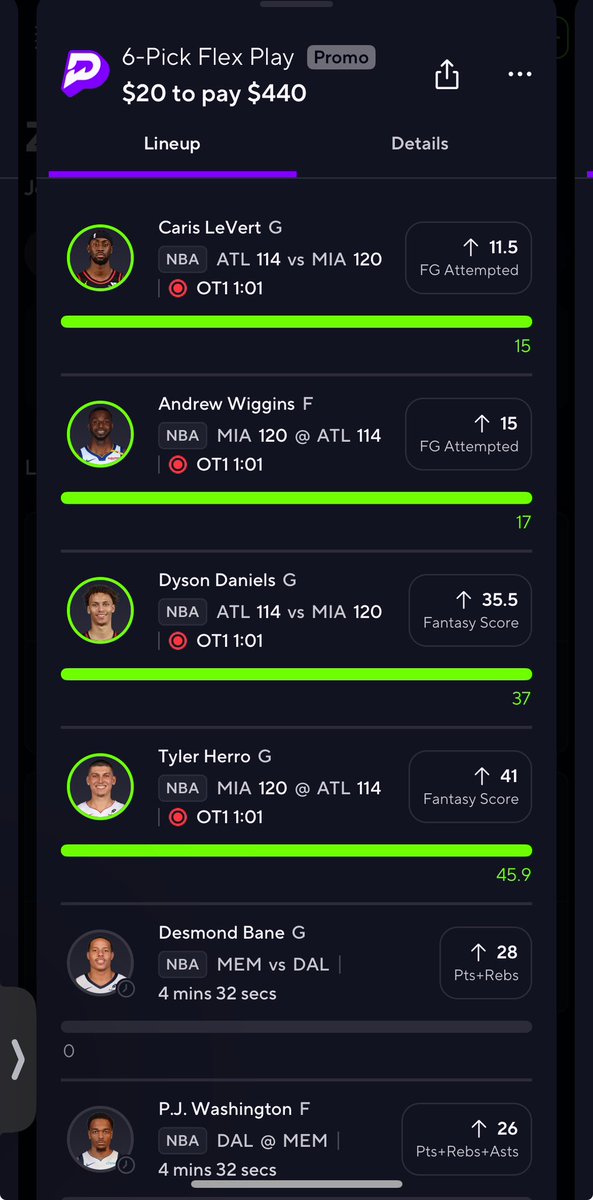 DarnBlueCrab's tweet photo. @PotdPrizepicks LFGGGGGGGG OT was so clutch for the hits. Let’s keep it rolling into tonight’s game https://t.co/GbjjsI6f37