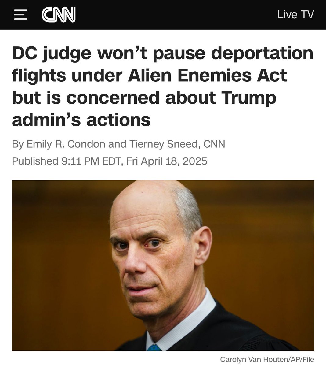 Bubblebathgirl's tweet image. District Judge James Boasberg just caved to President Trump and said he won’t be stopping deportation flights to El Salvador being flown under the Alien Enemies Act.
District courts can’t dictate foreign police.
That’s what the Supreme Court ruled.
Illegals better self-deport!
