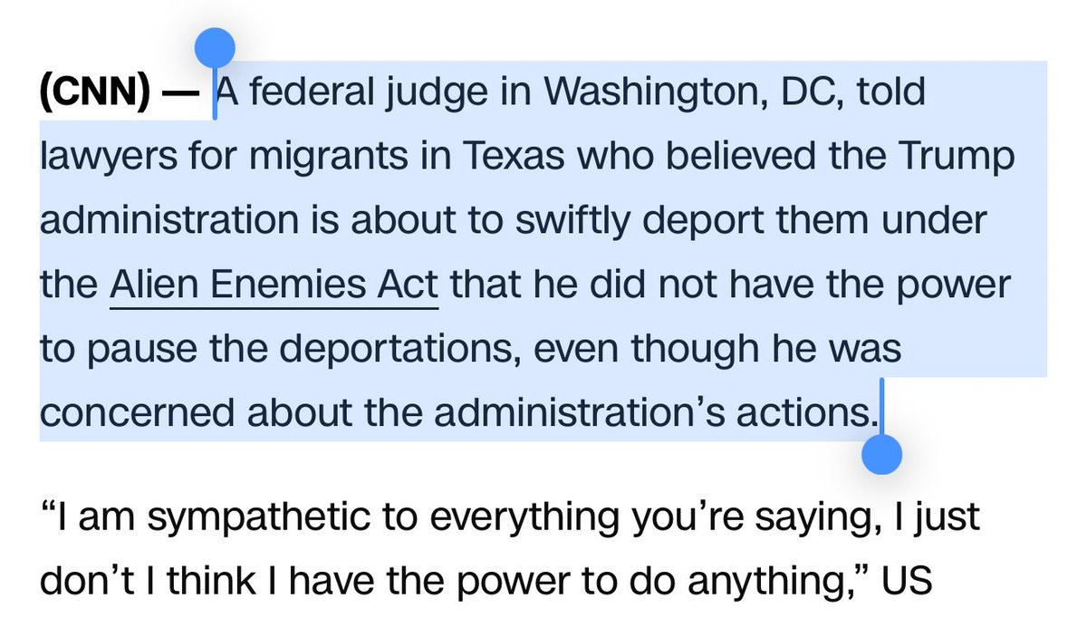 Bubblebathgirl's tweet image. District Judge James Boasberg just caved to President Trump and said he won’t be stopping deportation flights to El Salvador being flown under the Alien Enemies Act.
District courts can’t dictate foreign police.
That’s what the Supreme Court ruled.
Illegals better self-deport!