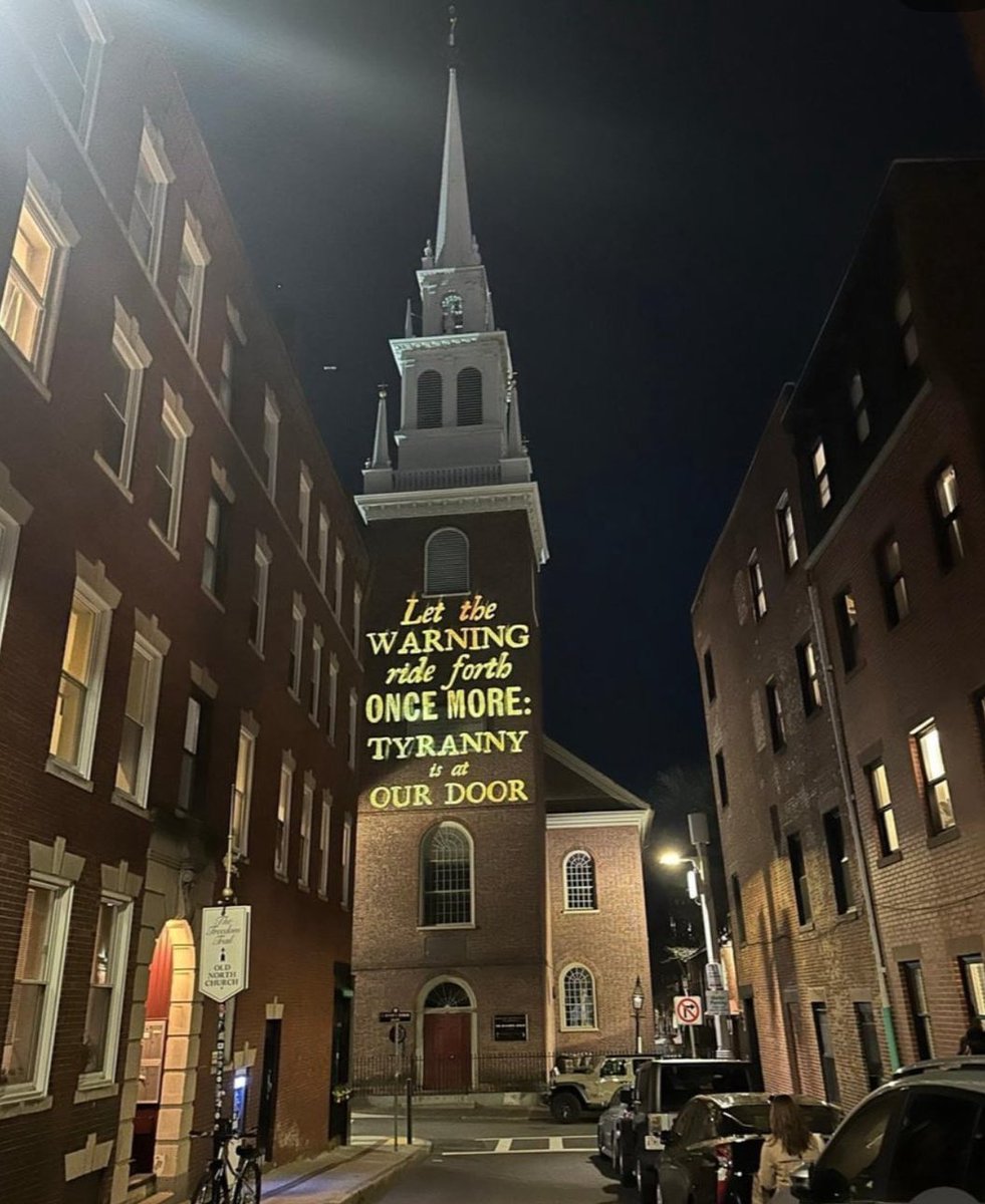 A photo of Boston's old North Church last night.