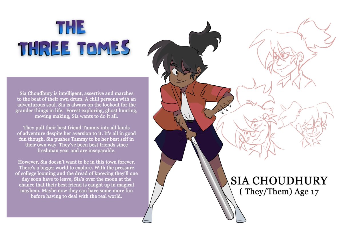 breanimator's tweet photo. The main characters for the indie animation pilot I'm developing all in one post cuz the algorithm is silly and people only seem to want to look at the first post in a thread. . ( Just doing an animatic rn) 

The Three Tomes:  Tammy. Sia.  and Shirley. 

Bad(?) guys coming later https://t.co/4xI3Ncse7d